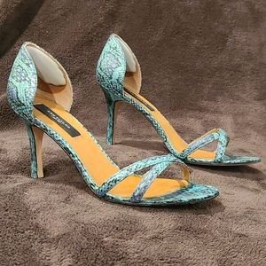 Ann Taylor Snake Print Leather Evening Sandal 6M